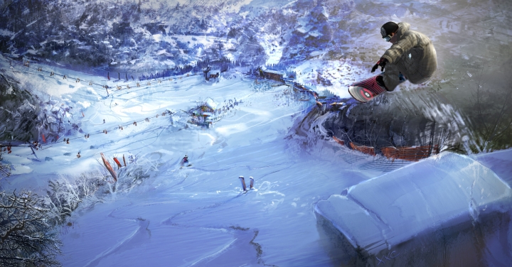Snowboard CG art by Ubisoft